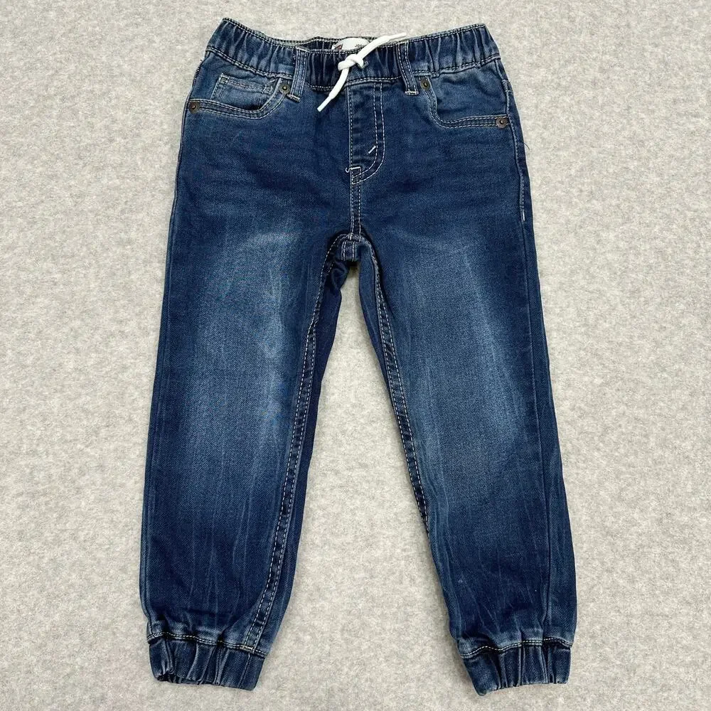 Levis Jogger Pants Boys 3T Denim Filenes VTG Pull On Sweater Outfit Cozy Preppy